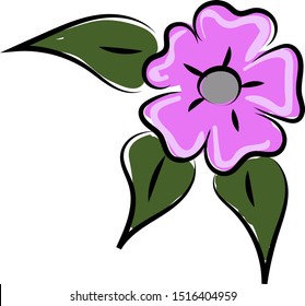 Pink flower, illustration, vector on white background.