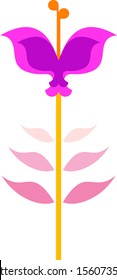 Pink flower, illustration, vector on white background.