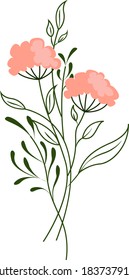 Pink flower, illustration, vector on white background