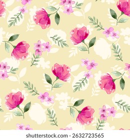 pink flower illustration will bloom in summer. allover pink flowers design