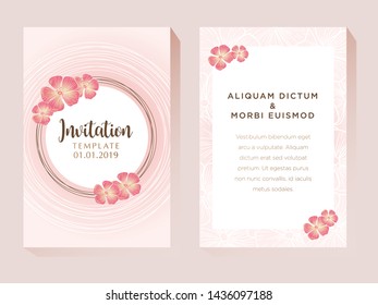 Pink Flower Invitation Design Template
