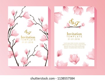 Pink Flower Invitation Template