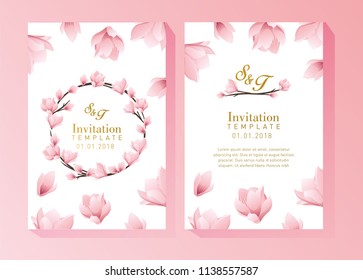 Pink Flower Invitation Template