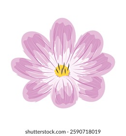 Pink flower isolated on white background. Vector illustration
