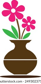 Una flor rosa con vidas de Vector.