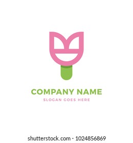 Pink Flower Logo Design 