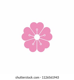 pink flower logo icon
