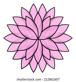 Pink flower lotus on white background isolated vector illustration design element floral pattern
