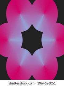 Pink flower object with black hole