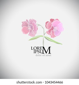 Pink flower object. Vector