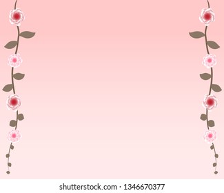 Pink flower  on pink background. Can be used as greeting card. Vector illustration.