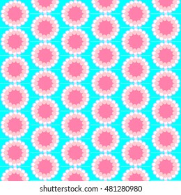 pink flower on blue background pattern 