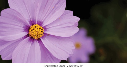 pink flower on dark green  background