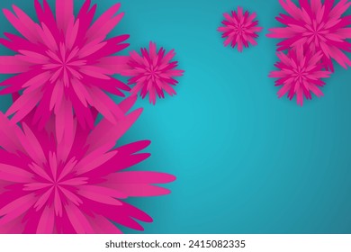 A Pink flower on light blue background, wallpaper, poster, post card vector design concepts for Women's day concept vector