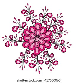Pink flower on the white background. Perfect cards for any other kind of design, birthday and other holiday.