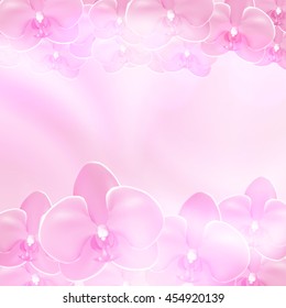 Pink flower orchid background. EPS10 vector.