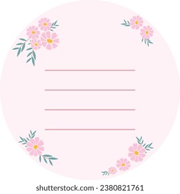 Pink flower Paper Notes background 