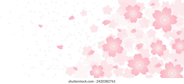 Pink flower, pastel sakura vector background image