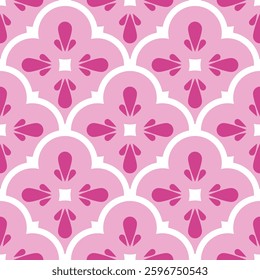 Pink Flower Pattern Art Seamless is a vector design with a pink floral motif arranged in a seamless pattern. 
