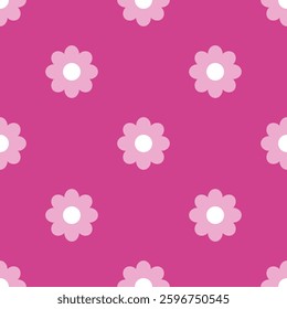 Pink Flower Pattern Art Seamless is a vector design with a pink floral motif arranged in a seamless pattern. 