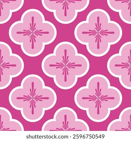 Pink Flower Pattern Art Seamless is a vector design with a pink floral motif arranged in a seamless pattern. 