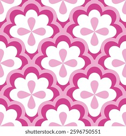 Pink Flower Pattern Art Seamless is a vector design with a pink floral motif arranged in a seamless pattern. 
