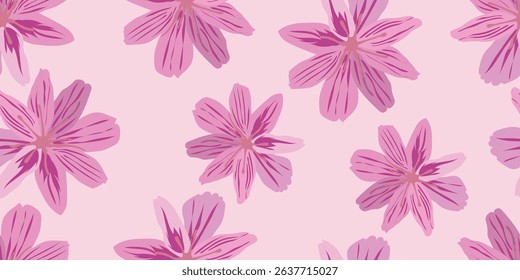 Pink flower pattern in pink background for fabric or paper wrap.