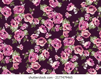 pink flower pattern .Romantic Rose Print. Liberty style. fabric, covers, manufacturing, wallpapers, print, gift wrap.