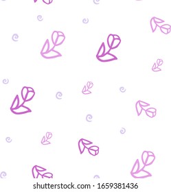 Pink flower pattern with tulips