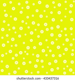 Pink flower pattern. Vector illustration in yellow tones.