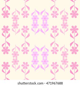 pink flower pattern,vector illustration.Fabulous flowers.