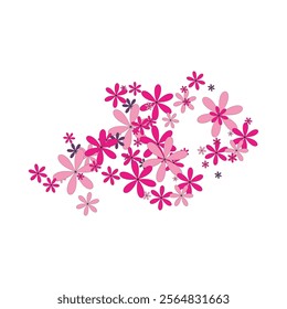 Pink flower petal decoration isolated on white background