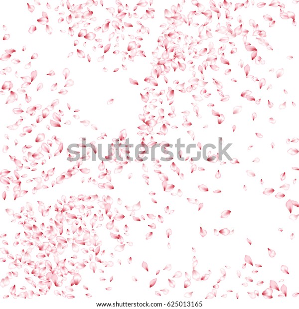 Pink Flower Petal Flying Confetti Vector Stock Vector (Royalty Free