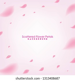 Pink Flower Petals Background. Scattered Petals Vector Design for Card, Banner, Poster and Event Background.