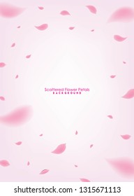 Pink Flower Petals Background. Scattered Petals Vector Design for Card, Banner, Poster and Event Background.