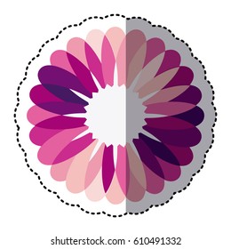 pink flower with petals icon, vector illustraction design image