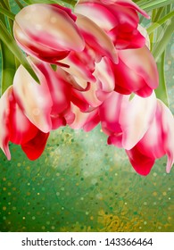 Pink flower polka dot pattern with copyspace. And also includes EPS 10 vector