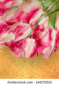 Pink flower polka dot pattern with copyspace. And also includes EPS 10 vector