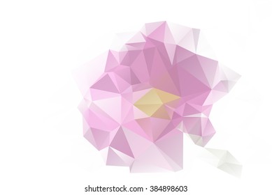 Pink flower polygonal abstract modern design vector
