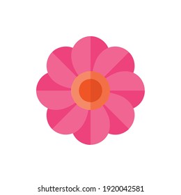 Pink Flower, Pot Flat Icon Logo Illustration Vector Isolated. Spring and Season Icon-Set. Suitable for Web Design, Logo, App, and UI.