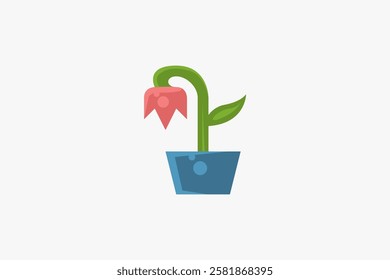 Pink flower in the pot logo