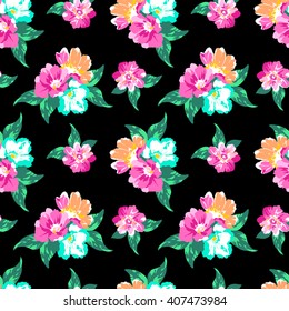 pink flower print ~ seamless background