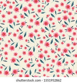 Pink flower seamless pattern background