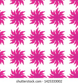 pink flower seamless pattern on white background