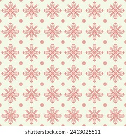 Flor rosa sin costura sobre fondo gris con estilo tailandés. diseño para fondo, alfombra, papel pintado, ropa, envoltura, tela, ilustración vectorial.