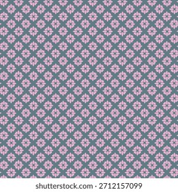 Pink flower seamless pattern on grey background