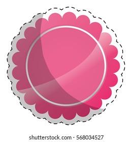 pink flower shape label image, vector illustration design
