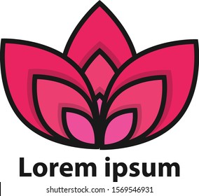 Pink Flower Shape Logo Vector Design