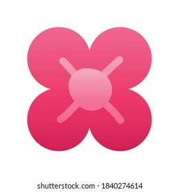 pink flower silhouette style icon vector illustration design