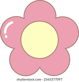 Pink Flower. Simple and Cute Style.